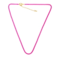 Boho Gliederkette in leuchtendem Pink mit verstellbarem goldenem Verschluss für Damen - Rosenrot