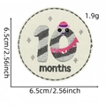 Detailed embroidery patch for 10 months baby with size 6.5cm and weight 1.9g specifications - 10 Months (10#)