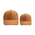 Detailed comparison of camel corduroy baseball caps in adult and child sizes - Parent-Child Set (2 Pcs) / Caramel color