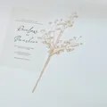 Golden Christmas beaded branch decor with transparent acrylic beads 9x30cm size - Gold Small Branch