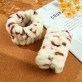 Elastic leopard print faux fur wristbands for face washing in soft beige and pink tones - Leopard Print Wristband 2-Piece Set (26#)