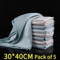 Lot de 5 chiffons de nettoyage en microfibre gris-bleu, gaufrés, taille 30x40cm - Chiffon Écailles de Poisson 30x40CM (5 Pièces)