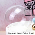 Clear 12cm acrylic flower fairy cake topper dome with 8.5cm base diameter for birthdays - Glass Cover Diameter 12cm