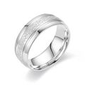 Eleganter Ring aus mattem Titanstahl mit polierten Kanten und silbernem Finish - US 6 / Silber