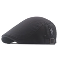 Gorra negra ajustable con malla transpirable y hebilla de metal vintage en el lateral - Negro