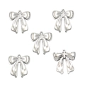 Set of 5 silver hollow bow alloy pendants for DIY necklace and bracelet crafting - No. 24 Bowknot-Silver-22*24mm