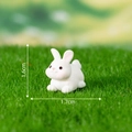 Miniature white rabbit figurine for moss landscapes with dimensions 1.6cm by 1.7cm - No.1 Little Rabbit