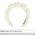 Padded beige sponge headband with bubble texture and cloud-like wavy design for face washing - 26# Off-White Style