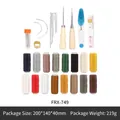 Leather sewing tool kit with 16 colored threads and assorted needles, model FRX-749 - 51