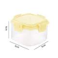 Lot de 4 boîtes à épices carrées en plastique transparent avec couvercles jaunes - Lot de 4 Boîtes Carrées / Jaune