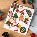 Christmas paper cake toppers with Santa and tree motifs for festive cake decoration - Santa Waving Banner Toppers 10 Sets