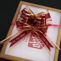 Red ribbon bow with Love You More print and gold trim for wedding decoration - 50# Confession Pull Flower Wine Red 10Pcs/Pack