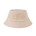 Classic beige cotton bucket hat with a flat top and durable stitched brim for sun protection - M (56-58cm) / Beige