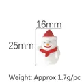 Miniature resin snowman figurine with red hat and scarf, size 16mm x 25mm for DIY decor - Snowman
