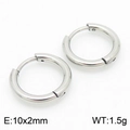 Polished silver stainless steel hoop earrings in 10x2mm minimalist design - 10*2mm Steel Color Ke113161-zz / A Pair Of [inner Diameters]
