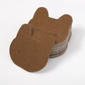 Brown kraft paper bear shaped earring display cards stacked on white background - Dark Coffee