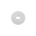 Pendiente de aro minimalista en plata S925 con un anillo de jade blanco translúcido fino - Colgante de Jade Blanco Natural