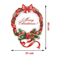 Festive Christmas wreath wall sticker with Merry Christmas text, 31cm x 44cm size - Style G/44*31CM