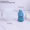 Christmas faceless gnome silicone mold with blue rose dwarf figure and size guide - Christmas Gnome Dwarf