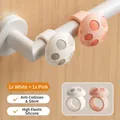 Silicone mushroom door handle bumper rings in white and pink for noise reduction - White + Pink (2 Pack)