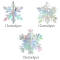 Three sizes of iridescent laser snowflake decorations in 12cm and 15cm sets for Christmas - Holographic Snowflake / Multi-Size Set