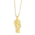 Collier avec pendentif de la Vierge Marie plaqué or 18 carats et zircons cubiques - Style C (Or avec incrustation complète de zircone)