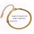 Bracelet chaîne serpent en acier doré, largeur 3,9 mm, avec fermoir ajustable - Style Chaîne Serpent Plate 3.9mm