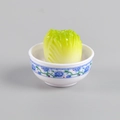 Miniature cabbage decoration in blue and white porcelain bowl for table display - Cabbage