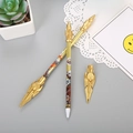 Golden spear-shaped creative gel pens with character prints and sharp nib detail - Phoenix Spear - Gold / 0.5mm