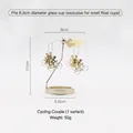Golden rotating spinning candle holder with romantic cycling couple charms and blades - 6.6CM Cycling Couple Style