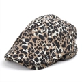 Vintage leopard print flat cap with adjustable side buckle on a clean white background - Leopard Print