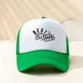 Groen-witte truckerpet met BEST MOM EVER print en ademende mesh voor dames - Groen