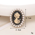 Vintage pearl portrait relief accessory with black and gold base for DIY phone cases - D1719 Little Beauty Cameo