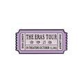 Purple Eras Tour concert ticket enamel pin badge with admit one movie ticket design - Purple Concert Ticket Stub