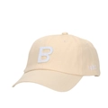 Beige cotton baseball cap with white 3D letter B and 1980 embroidery detail - Off White