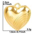 Detailed size view of a 18k gold plated heart pendant with precise measurements - Pendant / Gold