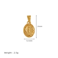 Gold Virgin Mary pendant 25mm x 12.6mm in vintage titanium steel sun god style - A07 Carved Figure