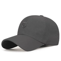 Dark grey quick-dry sports baseball cap with laser-cut perforations and shield P patch - Dark Gray