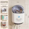 White plastic wall-mounted utensil holder with grey dust cover and built-in hooks - Antibacterial Wall-mounted / Antibacterial Blue White