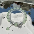 Exquisite pearl and blue gemstone bracelet featuring a silver butterfly charm and beads - S014-green Butterfly Imitation Cat's Eye Stone Bracelet #sz269