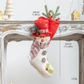 Red and white 50cm knitted Christmas stocking with reindeer design hanging on a fireplace - Style A Red Hat Snowman Christmas Stocking