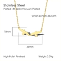 Minimalist 18K gold-plated stainless steel necklace with double bird pendant design - Double Birds (LN1315)