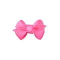 Handmade bright pink grosgrain ribbon bow hair clip with textured ribbed pattern - Bright Pink (13)