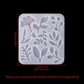 Translucent silicone mold for floral earrings and pendants featuring heart leaf designs - Flower Leaf Mold-ED#70