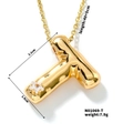 Golden bubble letter T necklace with star zircon pendant and adjustable thin chain - Letter T Style (N01069-T)