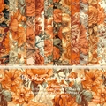 6x6 Withered Leaves paper pad for DIY scrapbooking with 24 autumn floral cardstock sheets - R2323 24 Images