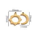 Pendentifs soleil et lune en acier inoxydable plaqué or 18 carats pour bijoux - Or-G12 Soleil et Lune Simples