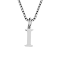 Polished silver stainless steel letter I pendant necklace with a sleek box chain style - Letter I-Steel
