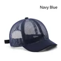 Berretto da baseball in mesh traspirante blu navy con visiera curva per protezione solare - Blu Notte