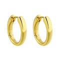 Polished 18K gold minimalist S925 sterling silver huggie hoop earrings for women - 12mm / 18K Gold